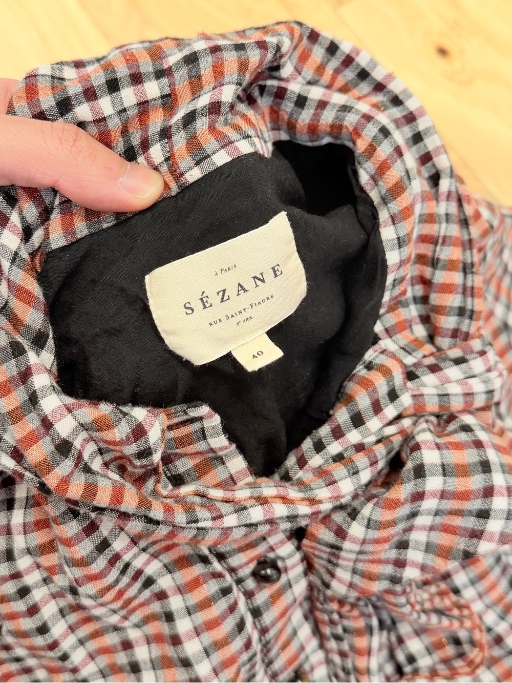 Sezane Plaid Midi Dress in Black, White & Brown - Picture 4 of 5